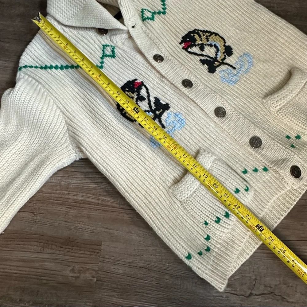 1960’s Tundra Virgin Wool Knit Cardigan fish cozy cabin aesthetic - Picture 9 of 9